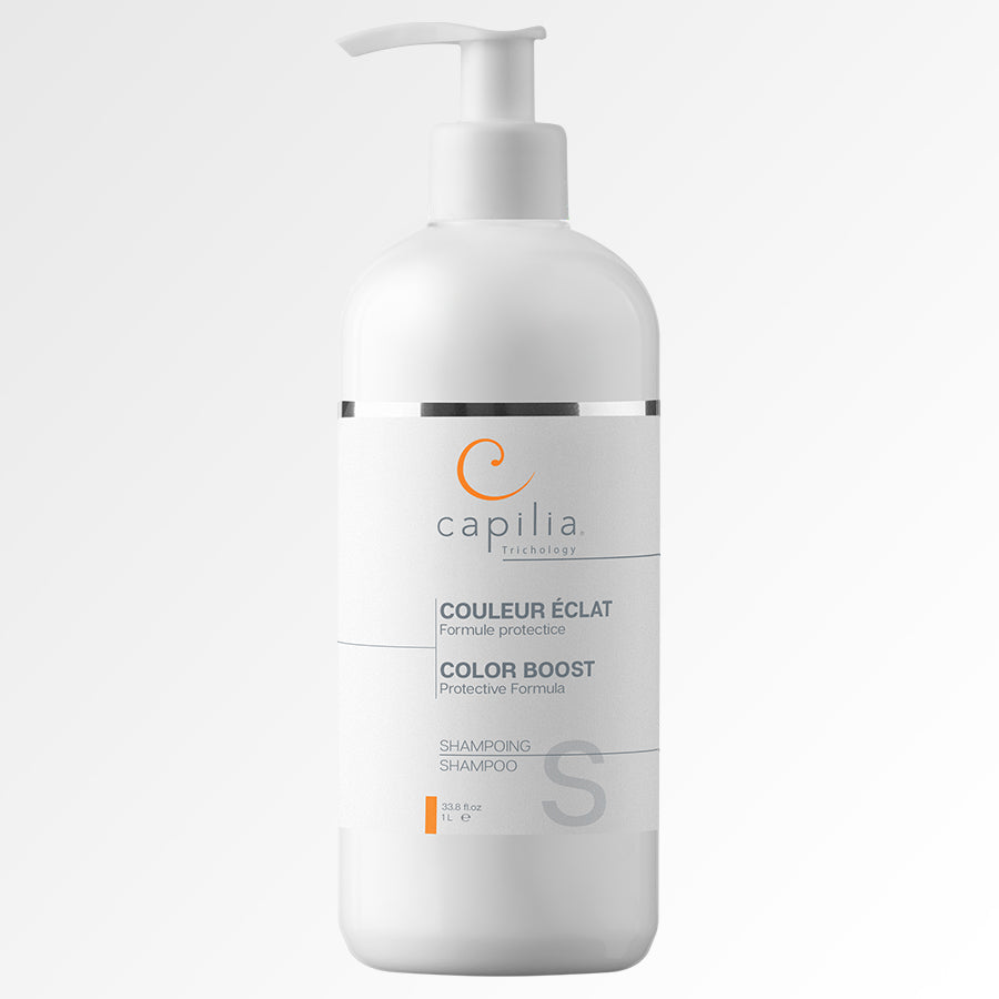 Capilia Trichology Color Boost shampoo for colored or bleached hair | Shampoing Couleur Éclat de Capilia Trichology pour cheveux colorés et décolorés