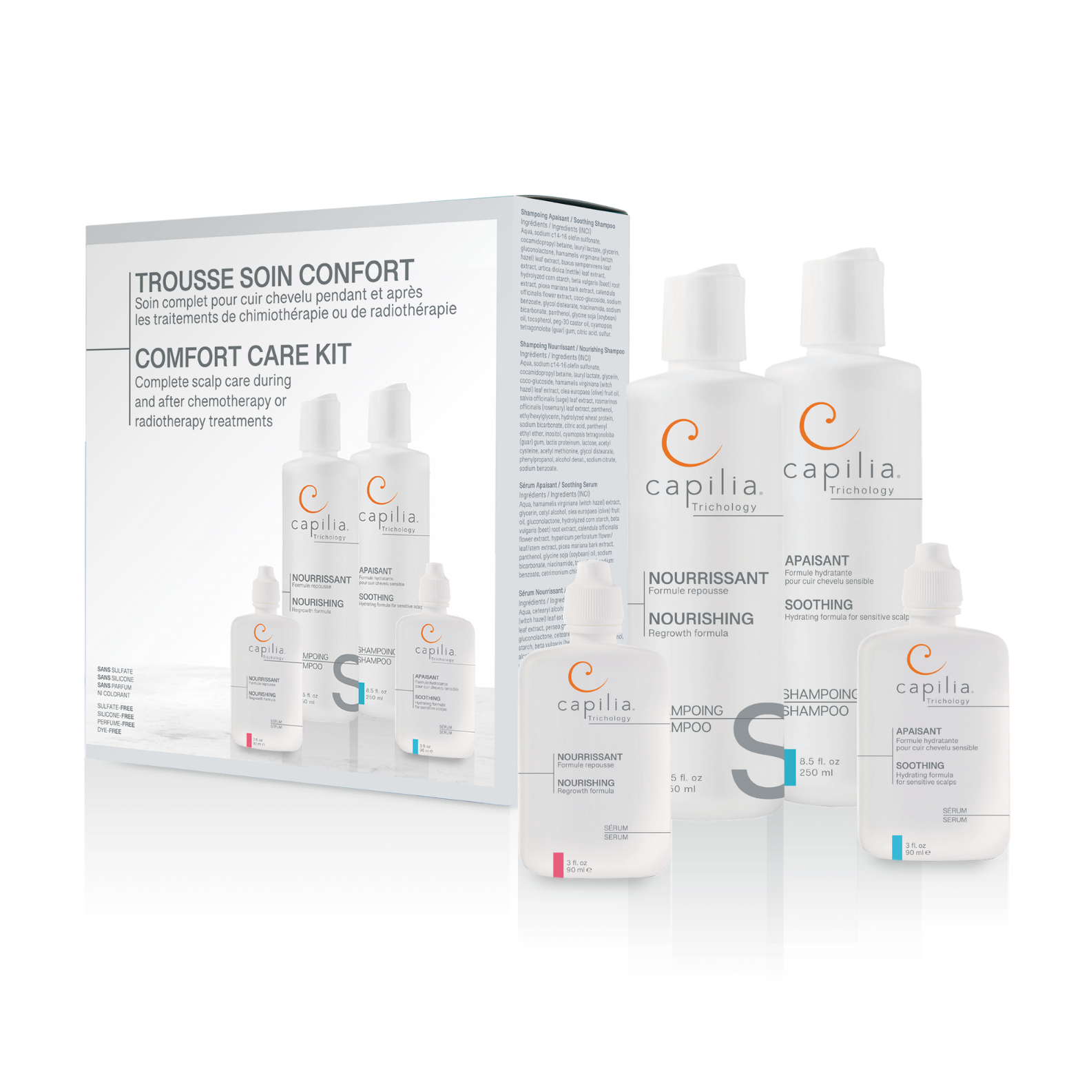 Capilia Comfort care kit for dry scalp during chemotherapy