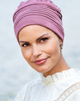 Bamboo Headwear for scalp protection during chemotherapy treatment Style 912 Mia Turban Pink