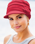 Headwear Bamboo Cap Scalp protection during chemotherapy Style 930 red