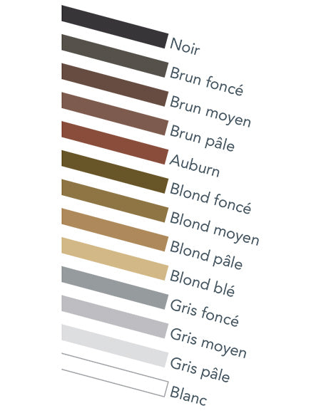 Color chart for Kamitek Hair Microfibers