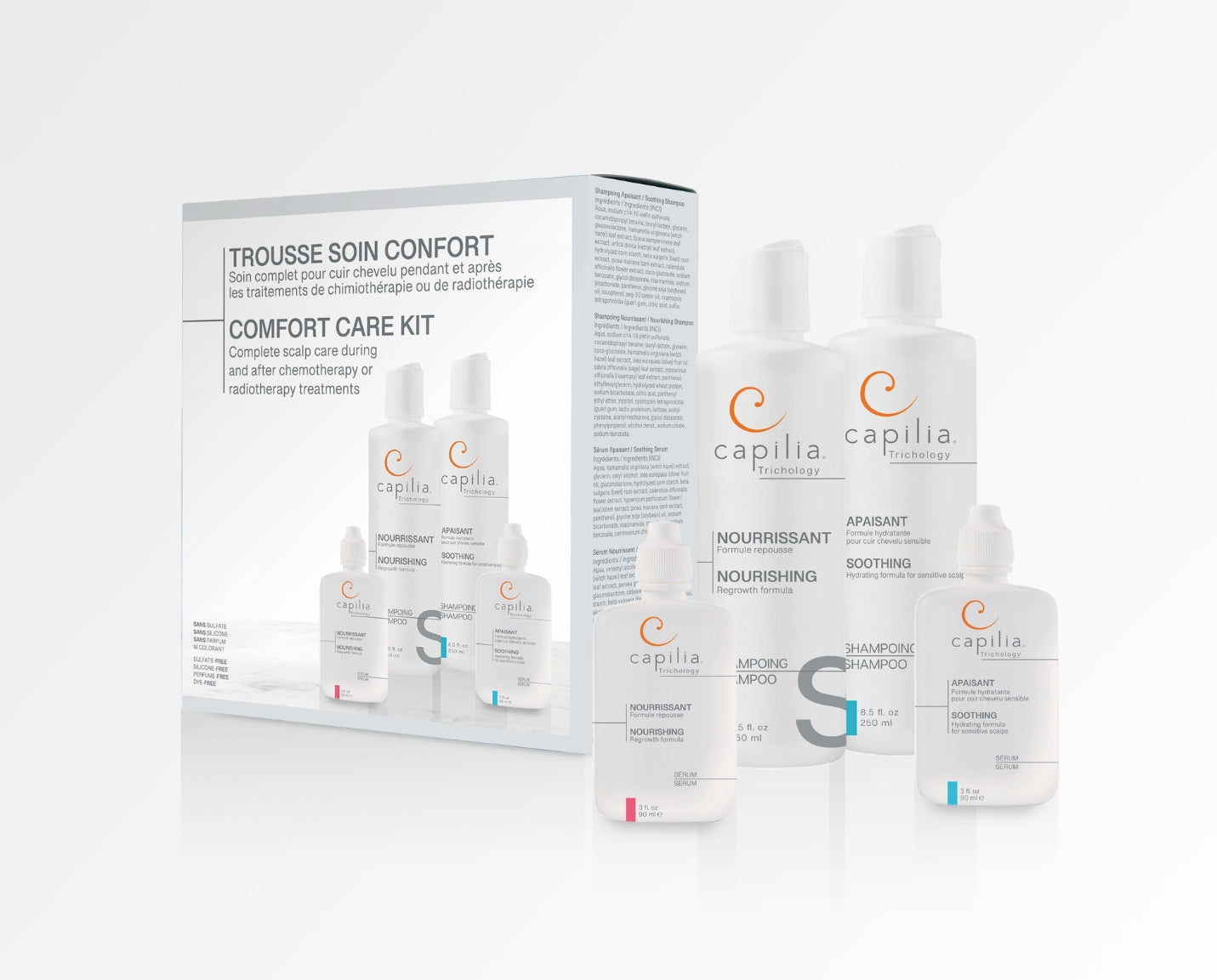 capilia trichology comfort care kit for scalp care during chemotherpy