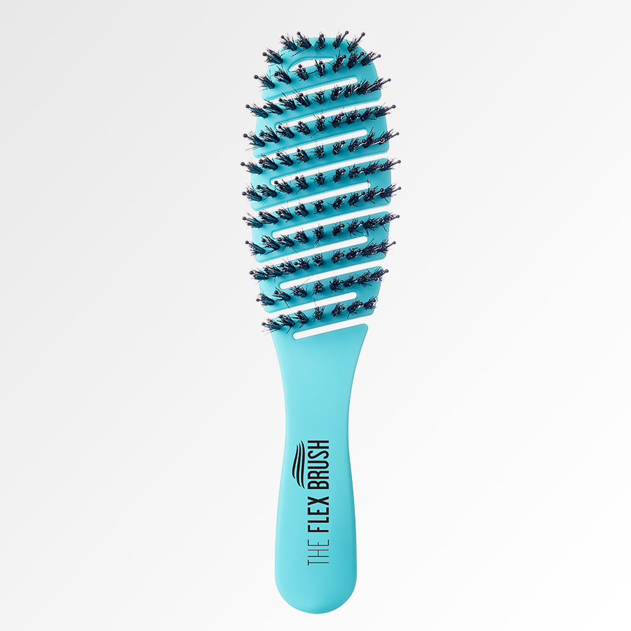 The Flex Brush Petite in blue to detangles wet or dry hair