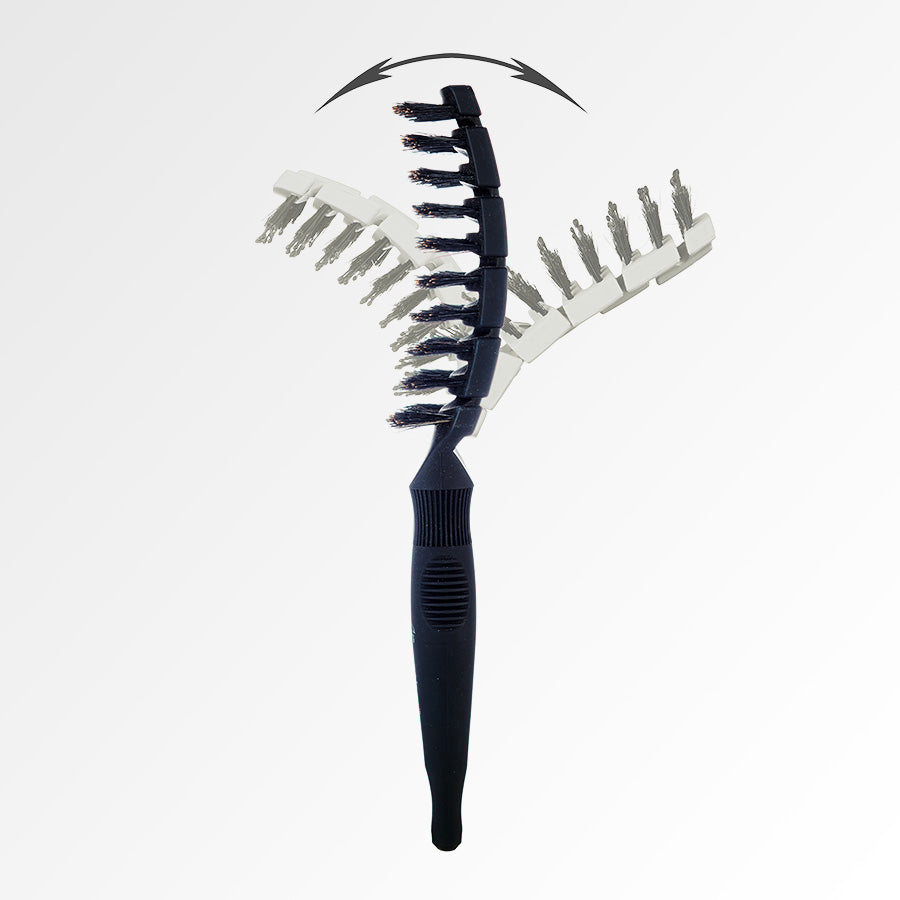 The Flex Brush XL flex to meet the contours of your head