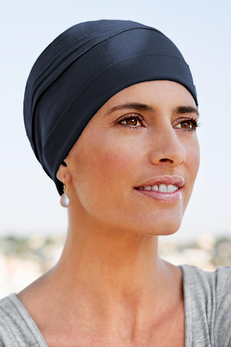 Headwear for scalp during chemotherapy Style 910 dark blue