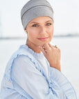 Beautiful bamboo headwear for woman during chemotherapy treatment style 910 grey